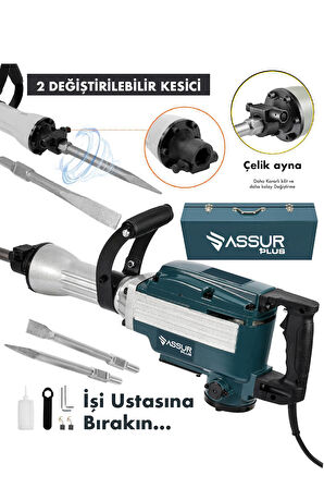 Assur Büyük Tip Kırıcı Hilti Kavrama Kollu 16 Kg 3 Metre Kablolu 65mm