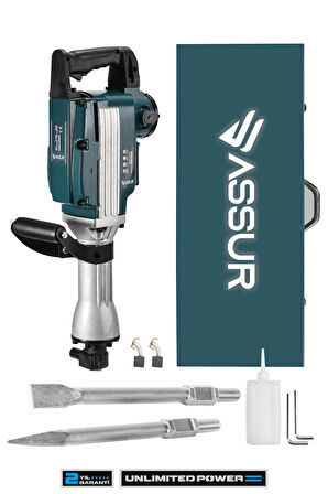 Assur Büyük Tip Kırıcı Hilti Kavrama Kollu 16 Kg 3 Metre Kablolu Çantalı 65 mm