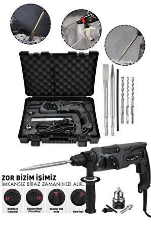 Assur Profesyonel 850W Darbeli Metal Şanzıman Kırıcı Delici Hilti Matkap