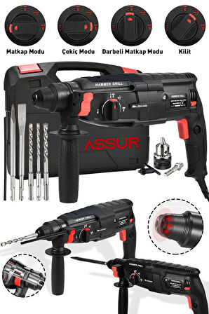 Assur Profesyonel Metal Şanzıman Kırıcı Delici Hilti Darbeli Matkap 2-28mm