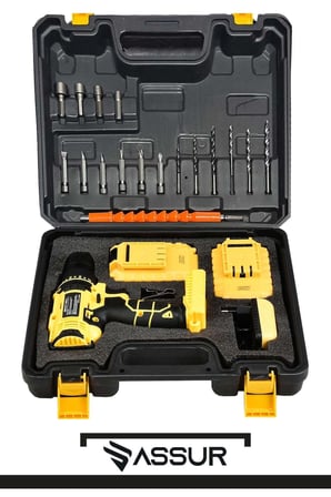 Assur 12V  Metal Şanzıman Çift Akülü Bakır Sargı  Şarjlı Matkap Akülü Vidalama