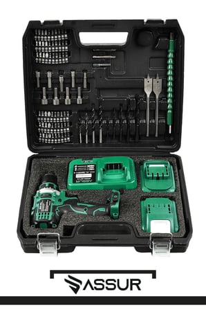 Assur 12V Çift Akülü Metal Şanzıman Şarjlı Matkap Akülü Vidalama