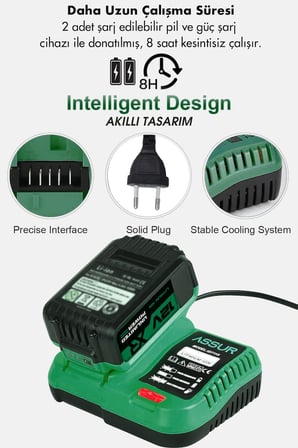 Assur 12V Çift Akülü Metal Şanzıman Şarjlı Matkap Akülü Vidalama