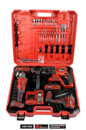 Profesyonel 21V Çift Akü Kırıcı Delici Hilti 2-26mm + Somun Sıkma Sökme + Taşlama 3'lü Set