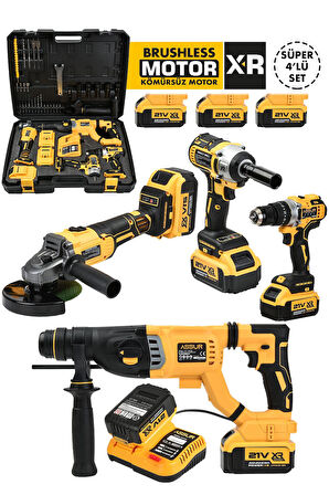 Assur Süper 4'lü Set Akülü Hilti Vidalama Taşlama ve Somun Sıkma Makinesi