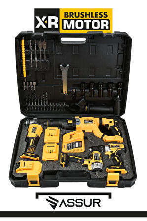 Assur Süper 4'lü Set Akülü Hilti Vidalama Taşlama ve Somun Sıkma Makinesi