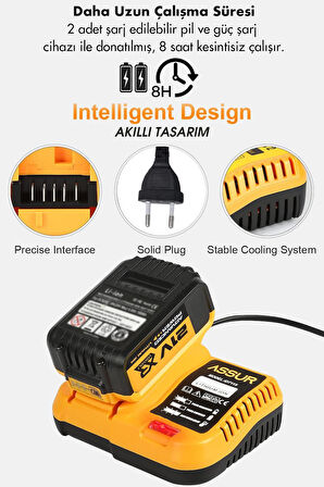 Assur Süper 4'lü Set Akülü Hilti Vidalama Taşlama ve Somun Sıkma Makinesi