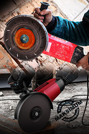 Assur Ekstra Güçlü Metal Şanzıman 2200W 230Mm Büyük Spiral Taşlama Ve Kesme Makinesi Çantalı