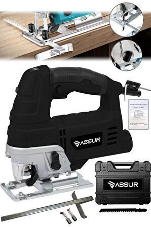 Assur 800W Bakır Sargılı Professional Devir Ayarlı Dekupaj Bıçkı Testere Makinası Siyah