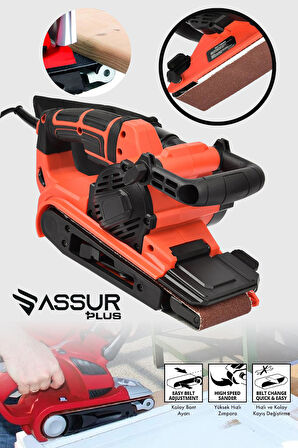 Assur Plus 900W Elektrikli Vakumlu Tozsuz Cila Özellikli Tank Zımpara Makinesi