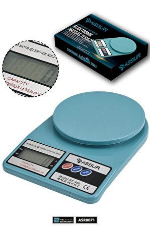 Assur Dijital Mutfak Terazisi 1 Gr 10 Kg Hassas Ölçüm Tartı Hassas Terazi