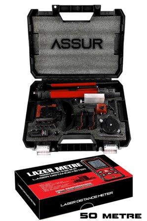 Lazer Metre + 360° 16 Köşe Otomatik Hizalama Tripod'lu Lazer Metre Hizalama