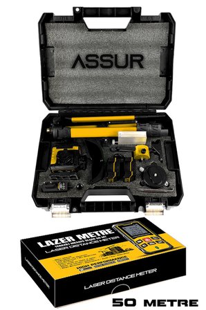 Lazer Metre + 360° 16 Köşe Otomatik Hizalama Tripod'lu Lazer Metre Hizalama