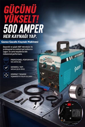 MIG-500 500A Profesyonel 3'ü 1 Arada MIG MMA TIG İnverter Gazsız Gazaltı Kaynak Makinesi