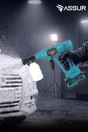 21V Çift Batarya 1500 mAh Yüksek Basınçlı Akülü Şarjlı Oto Araba Yıkama Makinesi