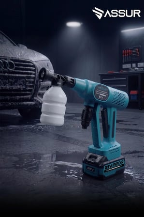 21V Çift Batarya 1500 mAh Yüksek Basınçlı Akülü Şarjlı Oto Araba Yıkama Makinesi