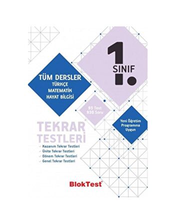 1.Sınıf Bloktest Tüm Dersler Tekrar Testleri