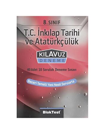 8.Sınıf Bloktest Tc.İnkılap Tarihi Kılavuz Deneme