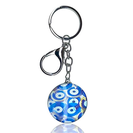 Cam Nazarboncuk Anahtarlık