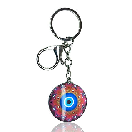 Cam Nazarboncuk Anahtarlık