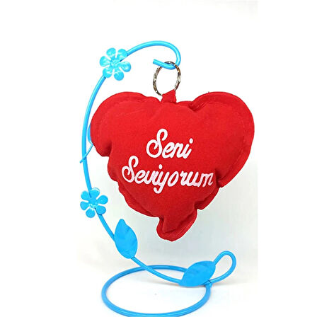 Seni Seviyorum Yazılı Peluş Kalp Yastık