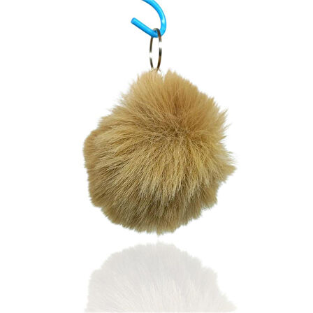 Peluş Ponpon Anahtarlık Kahverengi