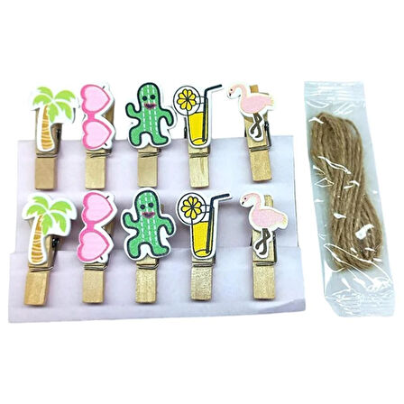 Ahşap Notluk Mandal Karma Tasarımlı