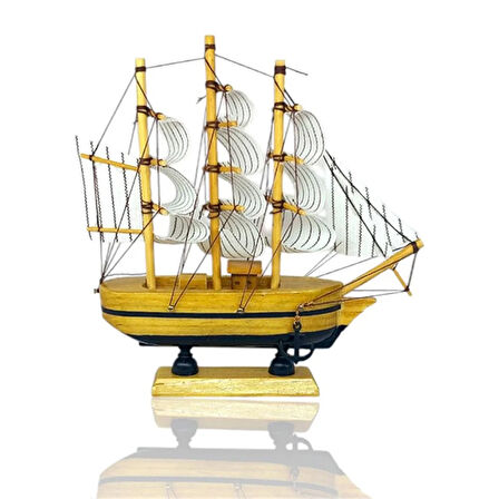 Orta Boy Dekoratif Ahşap Gemi Model5