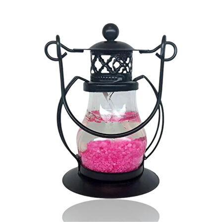 Dekoratif Jel Mum Fener Küçük Boy Pembe