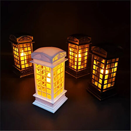 Londın Telefon Kulübesi Tasarımlı Dekoratif Ledli Işık Antrasit