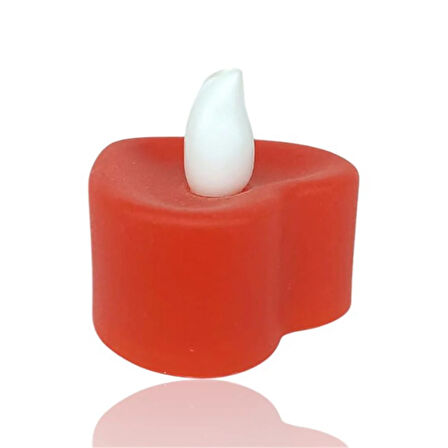 Kalp Model Işıklı Tealight Kırmızı Mum