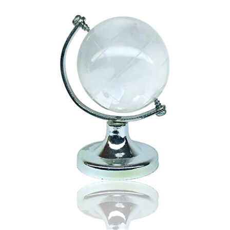 Küçük Boy Cam Krıistal Dünya Gümüş