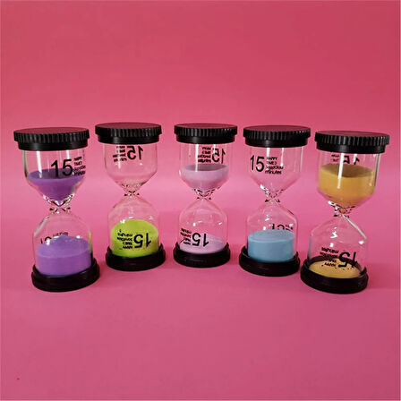 15 Dakikalık Kırmızı Renk Kum Saati