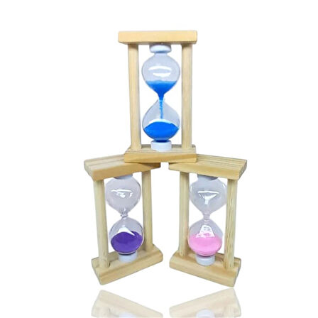 Ahşap Mini Kum Saati Pembe