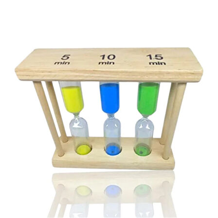 5,10,15 Dakikalık Ahşap Renkli Kum Saati