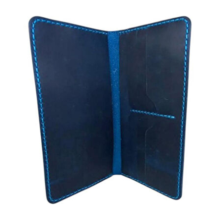 El Yapımı Telefon Bölmeli Hakiki Crazy Deri Cüzdan Turkuaz