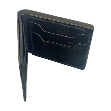 El Yapımı Hakiki Crazy Deri İtalyan Model Cüzdan Gri