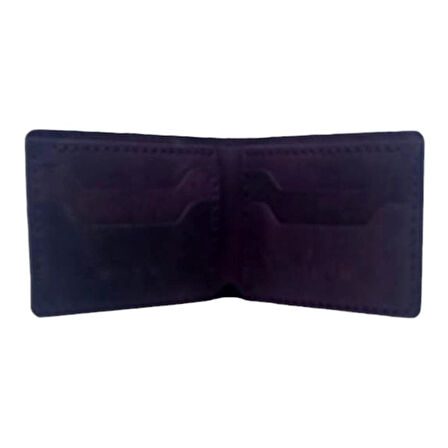 El Yapımı Hakiki Crazy Deri İtalyan Model Cüzdan Mor