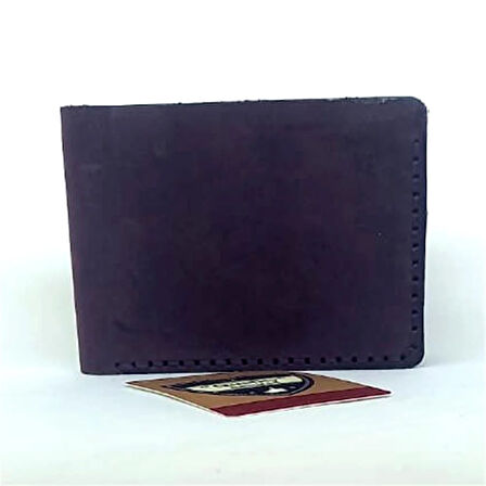 El Yapımı Hakiki Crazy Deri İtalyan Model Cüzdan Mor