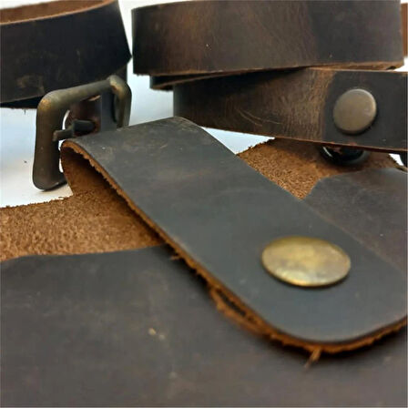 El Yapımı Hakiki Crazy Deri Telefonluk Kahverengi