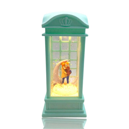 London Telefon Kulubesi Temalı Kar Küresi Yeşil