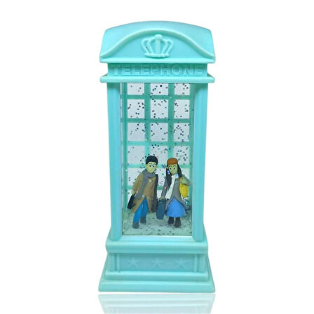 London Telefon Kulubesi Temalı Kar Küresi Yeşil