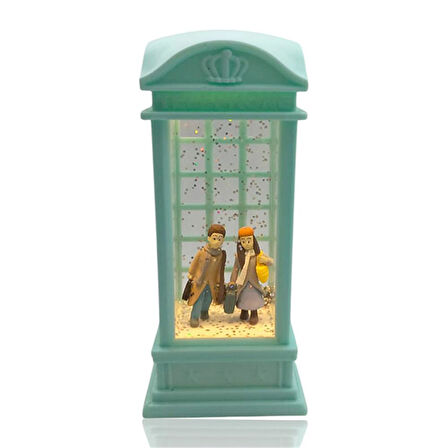 London Telefon Kulubesi Temalı Kar Küresi Yeşil