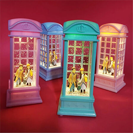 London Telefon Kulubesi Temalı Kar Küresi Yeşil