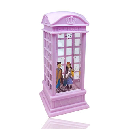 London Telefon Kulubesi Temalı Kar Küresi Pembe