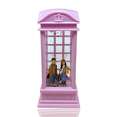 London Telefon Kulubesi Temalı Kar Küresi Pembe