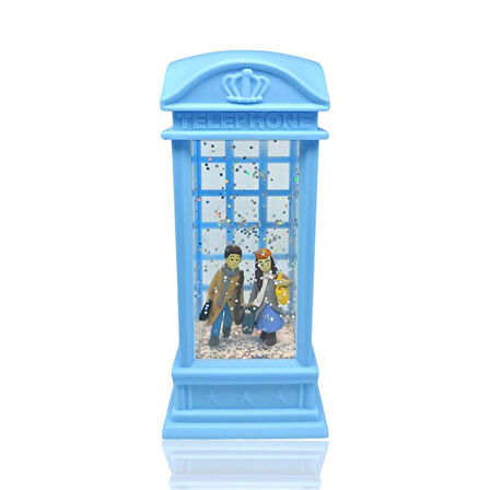 London Telefon Kulubesi Temalı Kar Küresi Mavi