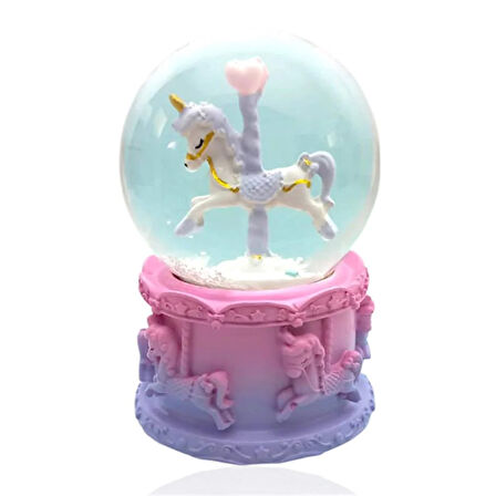 Unicorn Işıklı Ve Müzikli Orta Boy Kar Küresi