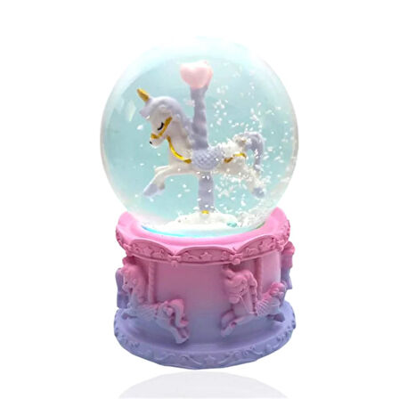 Unicorn Işıklı Ve Müzikli Orta Boy Kar Küresi