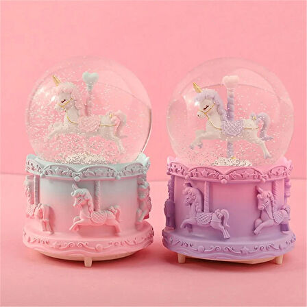 Unicorn Işıklı Ve Müzikli Orta Boy Kar Küresi